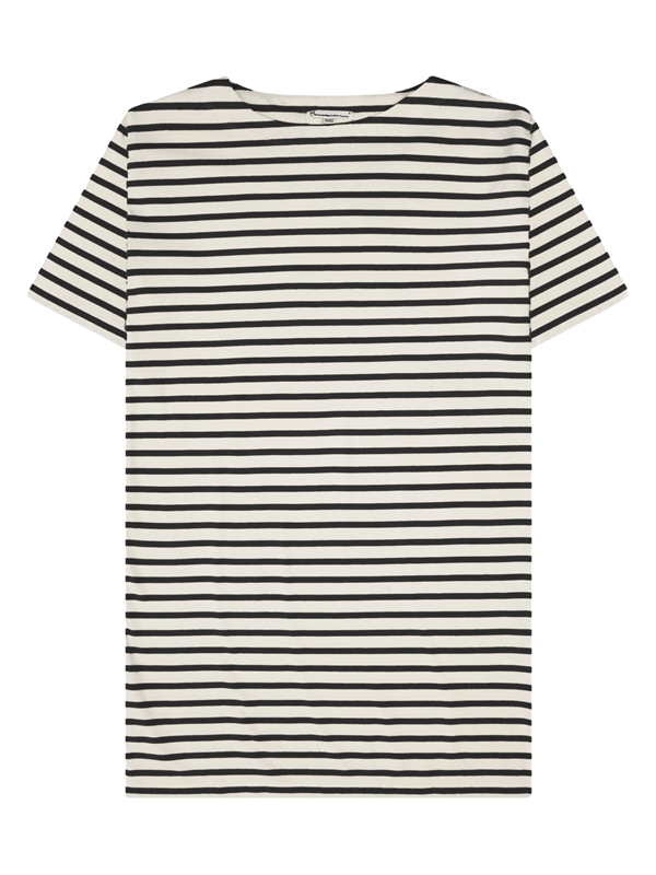 KnowledgeCotton Apparel Womens Stripe T-Shirt Dress - Navy